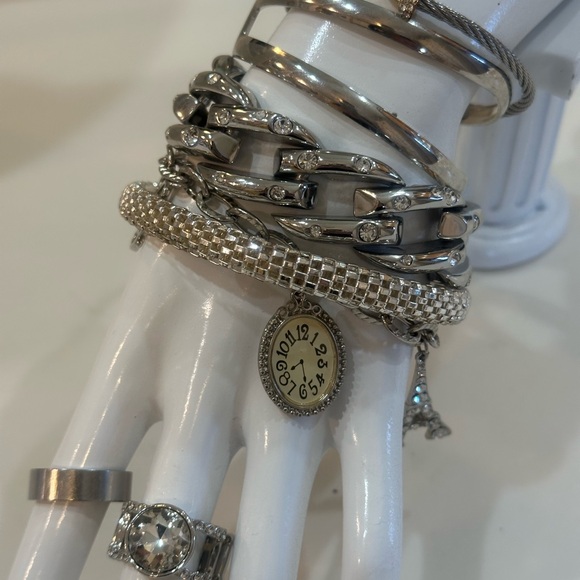 🔥 Statement Bundle | 5x5x5 Mix of Chain Rhinestone Pearl Set - Picture 7 of 11